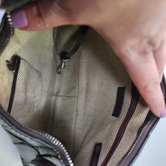 Vintage Dooney & Bourke Alligator Embossed Purse Hand Bag Leather Dark Brown - Picture 11 of 12